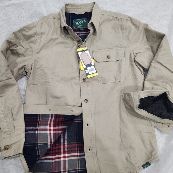 Other - Woolrich Men's Flannel Lined Shirt Jacket.  Tan, Multiple Sizes